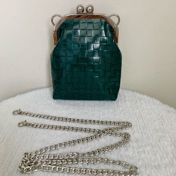 Handmade Genuine Embossed Leather Purse /Push Lock Crossbody/Shoulder bag - Picture 6 of 16